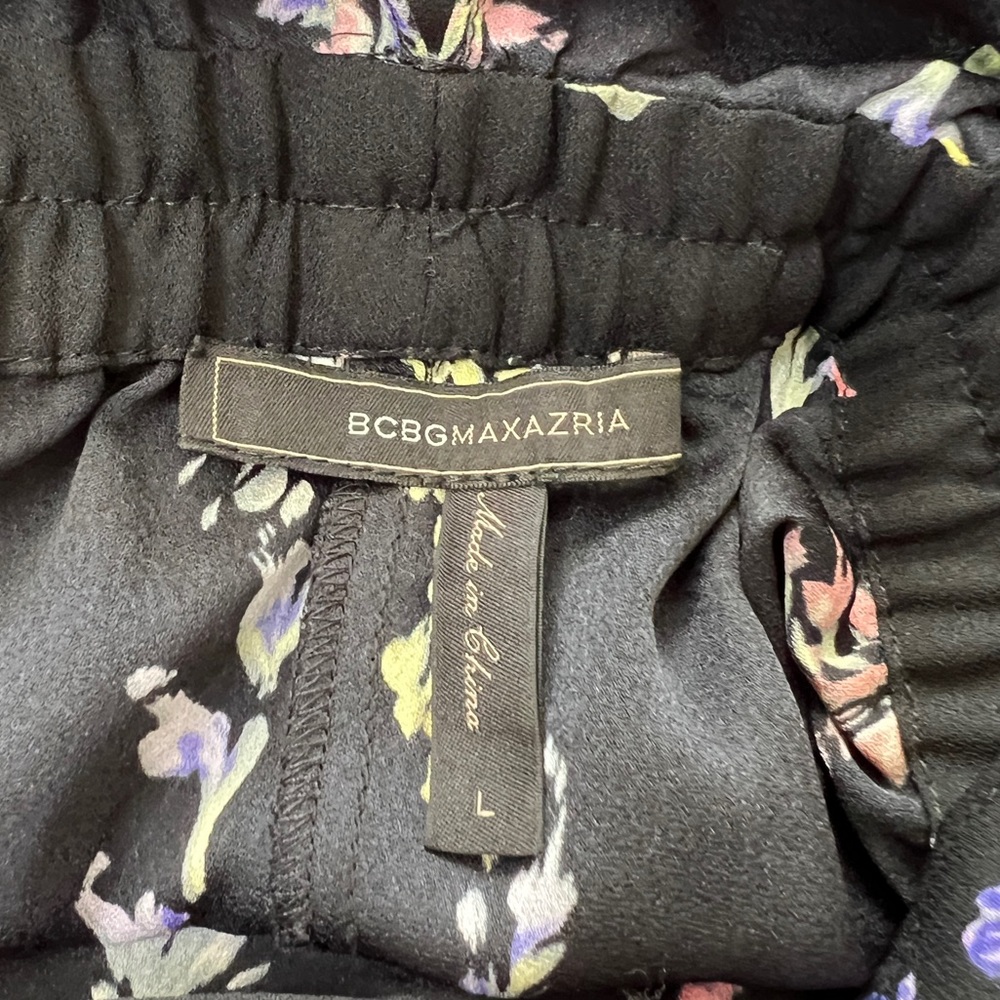 BCBG Max Azria Black Floral Romper, Large - Picture 8 of 12